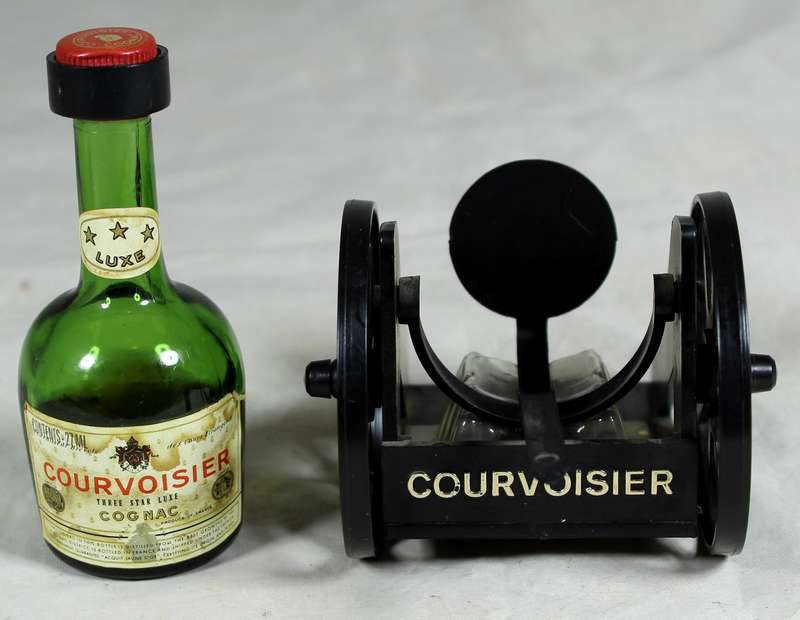 Mini liquor bottle - Courvoisier Cognac on carriage