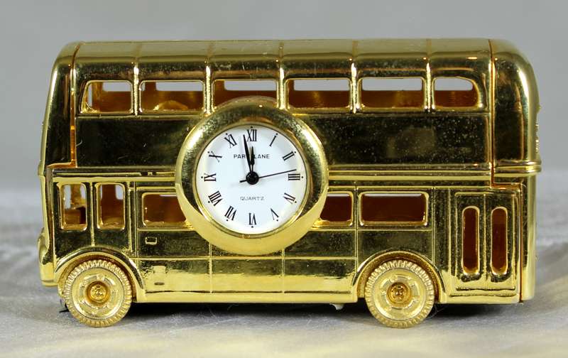 Miniature London bus clock