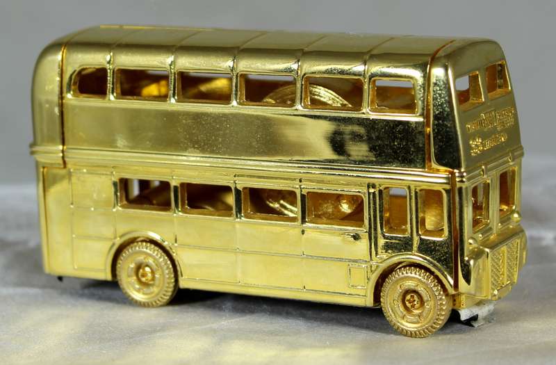 Miniature London bus clock