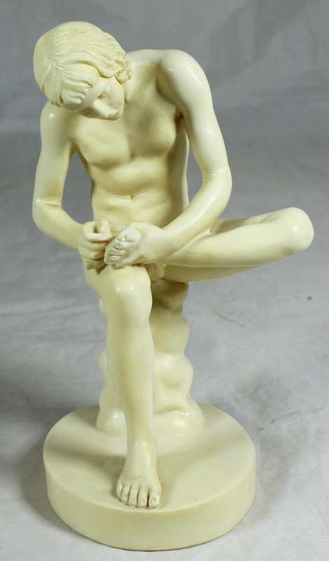 Resin cast - made in Italy - boy with thorn by Santini