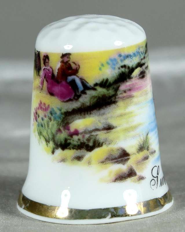Bone China thimble - summer - horses