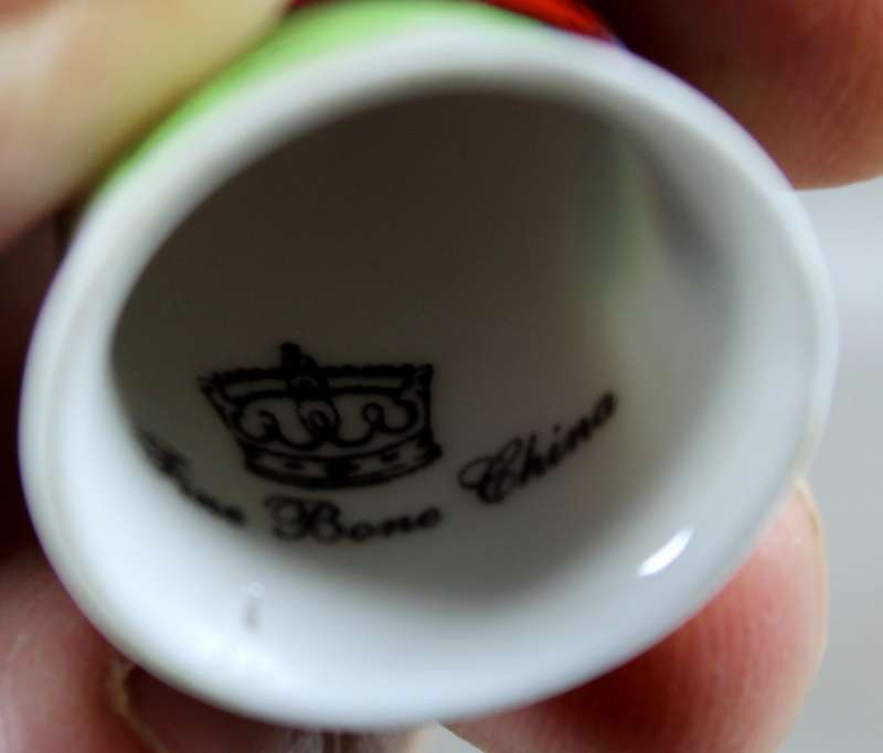Bone China thimble - tugboat