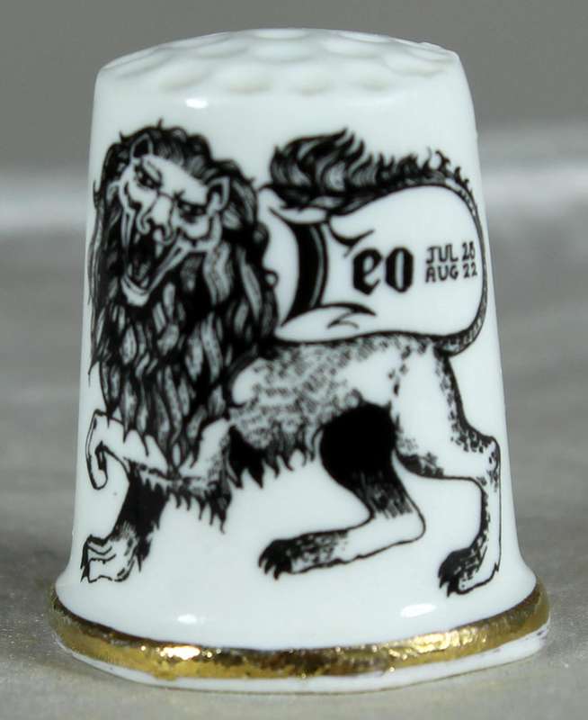 Bone China thimble - Leo - July 25 - August 22