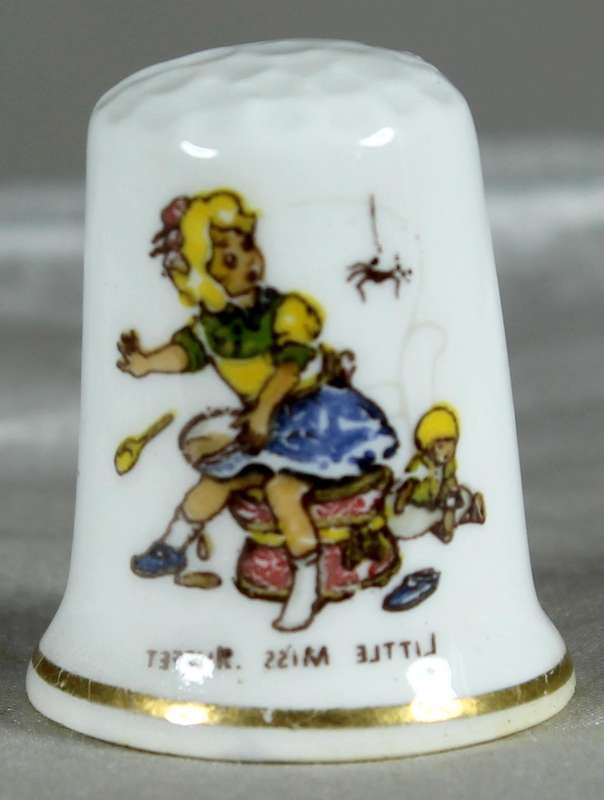 Bone China thimble - Little Miss Muffet