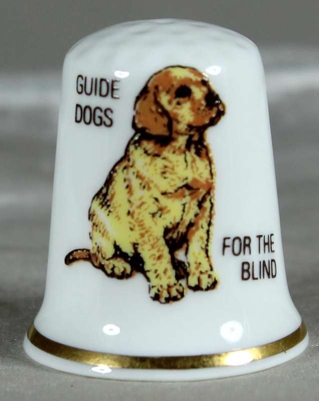 Bone China thimble - guide dogs for the blind