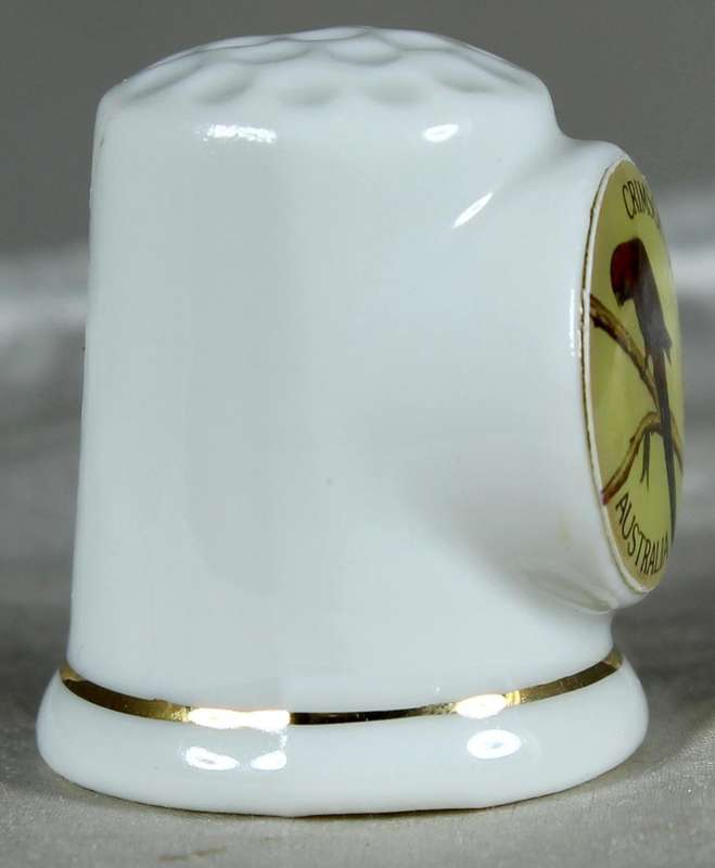 Bone China thimble - Chrimson Rosella - Australia