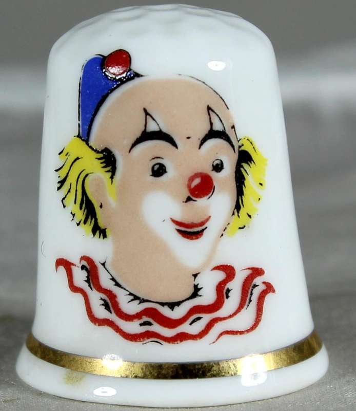 Bone China thimble - Crock the clown