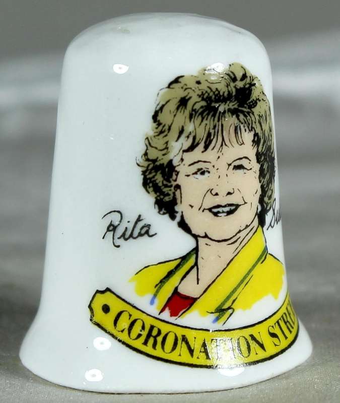 Bone China thimble - Coronation str - Rita Sulivan - Stoke-on-Trent