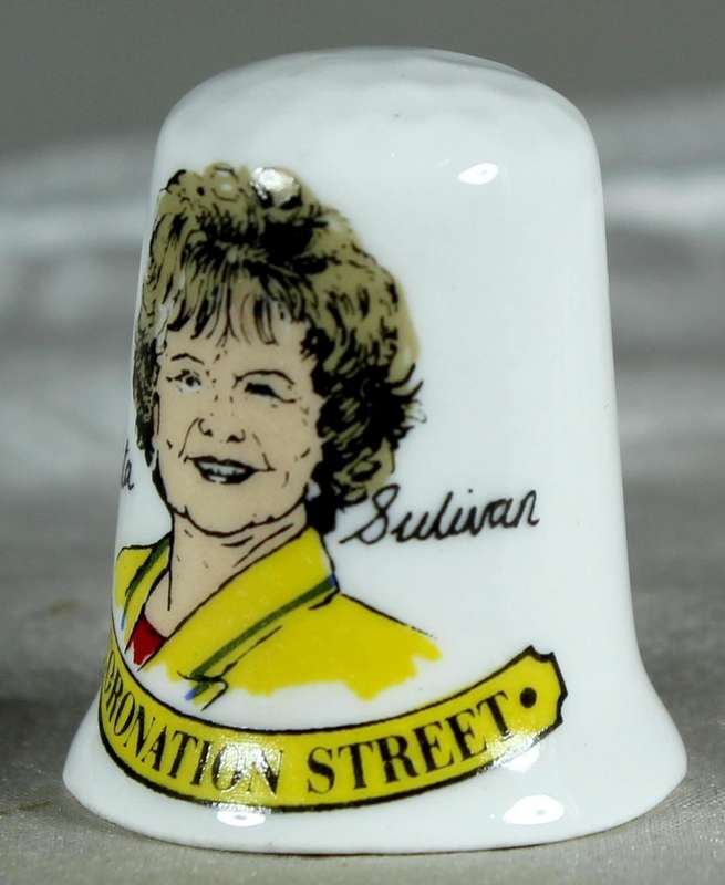 Bone China thimble - Coronation str - Rita Sulivan - Stoke-on-Trent