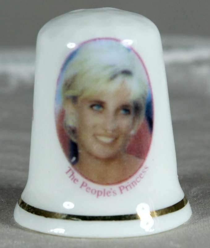 Bone China thimble - tribute to Princess Diana - Stock-on-Trent