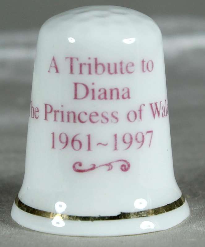 Bone China thimble - tribute to Princess Diana - Stock-on-Trent