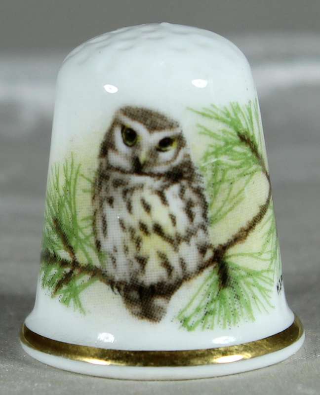 Bone China thimble - owl - Oakley China