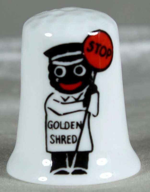 Bone China thimble - golden shred - Stock-on-Trent
