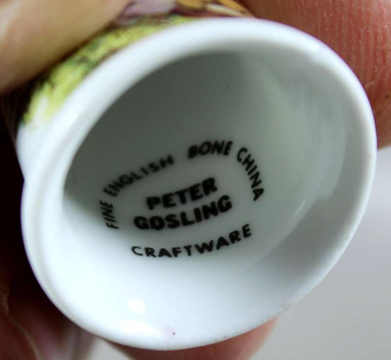 Bone China thimble - Victorian couple - Peter Gosling
