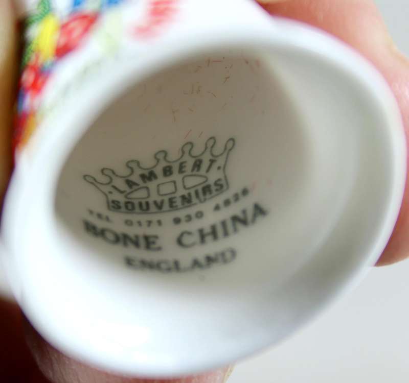 Bone China thimble - good luck from the Cornish Pisky - Lambert