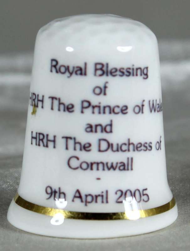 Bone China thimble - Royal blessing - 9 April 2005