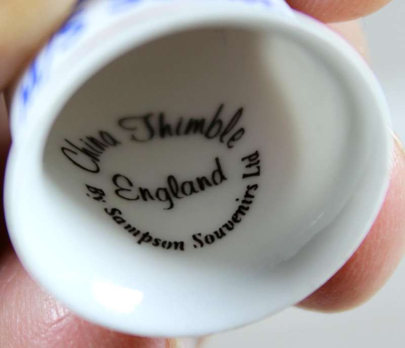 Bone China thimble - M/S seawing - Sampson souvenirs