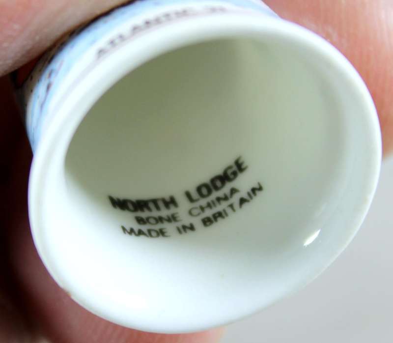 Bone China thimble - Atlantic 21 - North lodge