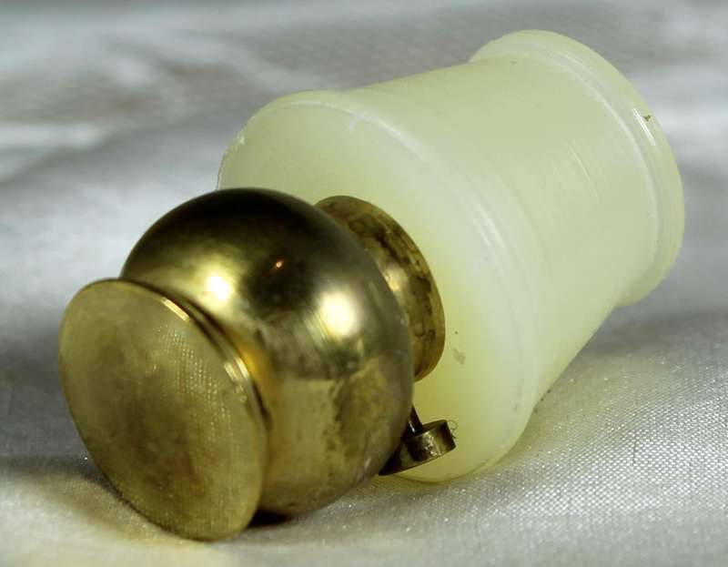 Miniature brass bedside lamp
