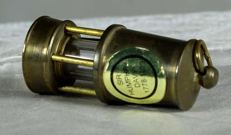 Miniature brass miners safety lamp