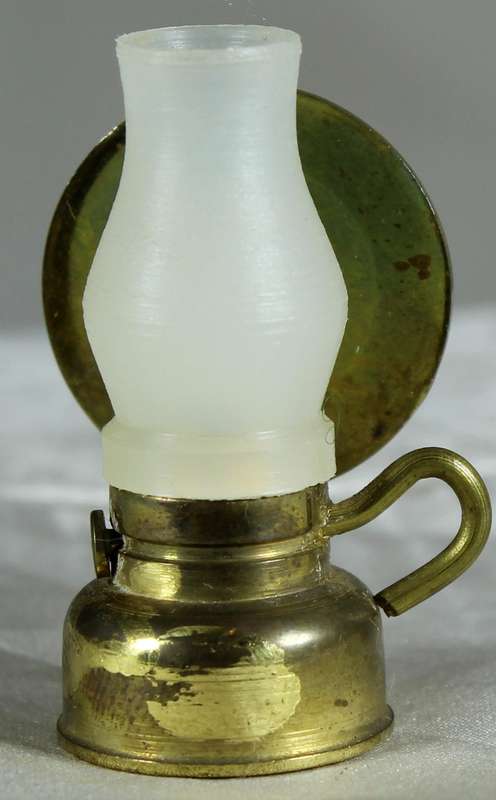 Miniature brass gas lamp with reflector