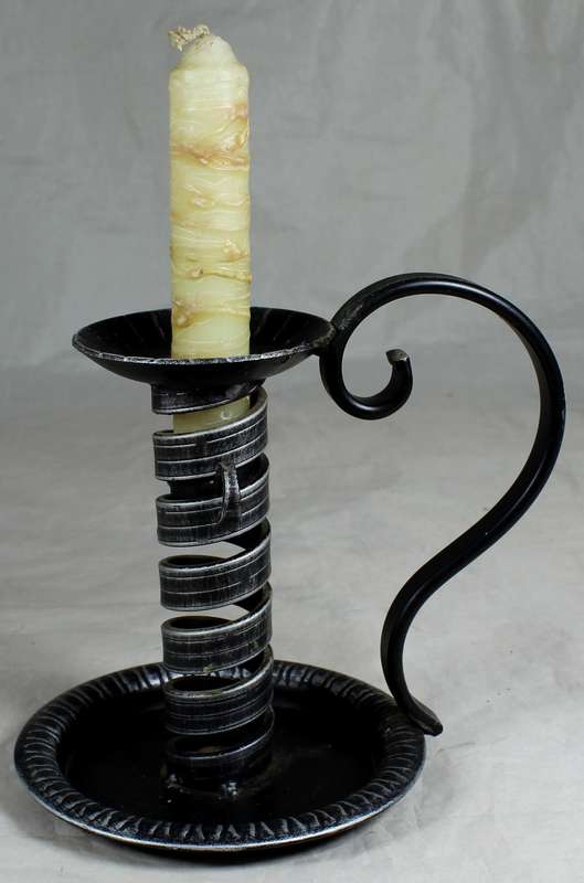 Spiral metal candle holder