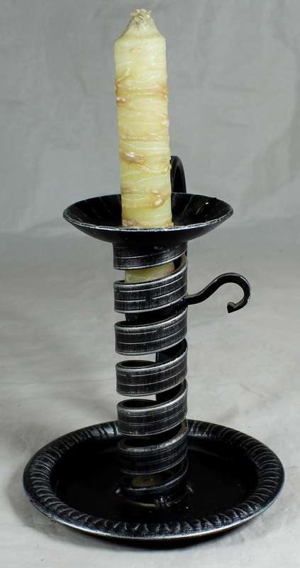 Spiral metal candle holder