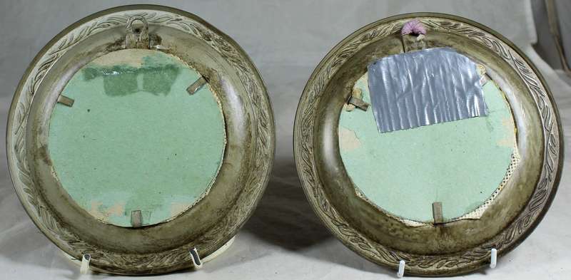 Pair of metal plates with petite point centers