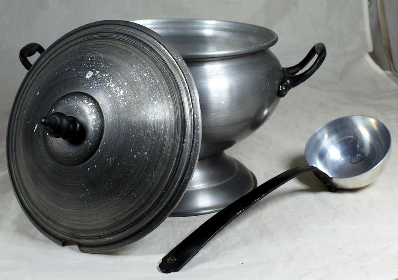 Metal soup tureen
