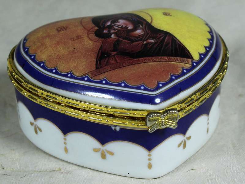 Milano religious collection - 24kt gold plated porcelain trinket bowl
