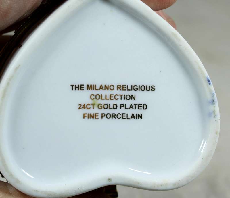 Milano religious collection - 24kt gold plated porcelain trinket bowl