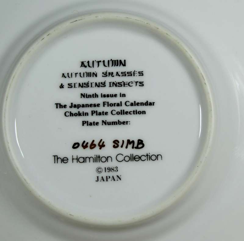 Chokin 24ct plate collection - autumn grasses & stick insects