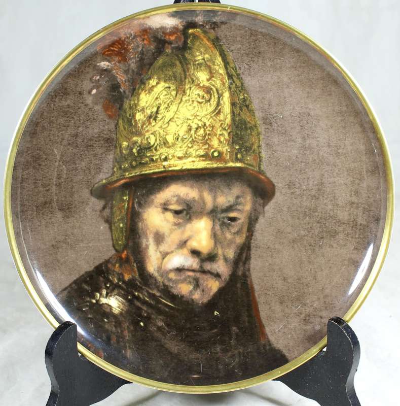 Huguenot Royale display plate - man with the golden helmet by Rembrandt