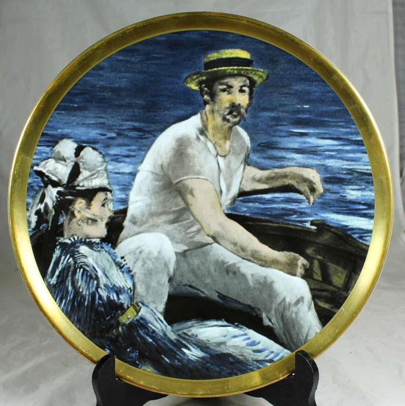 Crown Staffordshire display plate - En Bateau by Manet