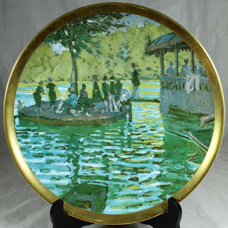 Crown Staffordshire display plate - La Grenouillere by Monet
