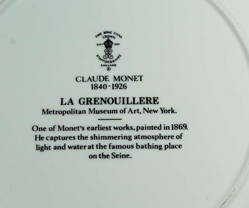 Crown Staffordshire display plate - La Grenouillere by Monet