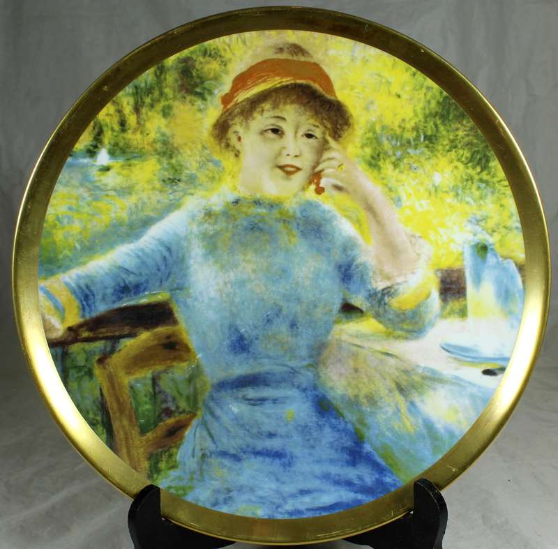 Crown Staffordshire display plate - Alphonsine fournaise on the island of Chatou by Renoir