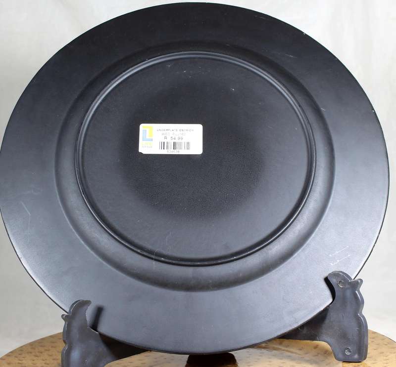 Large plastic under-plates with ostrich leather motif - set of eight