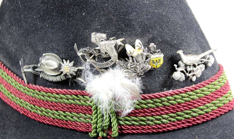 German traditional hat with metal pins