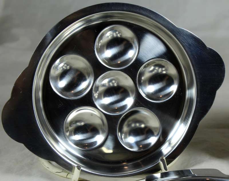 Four snail escargot trays - stainless steel