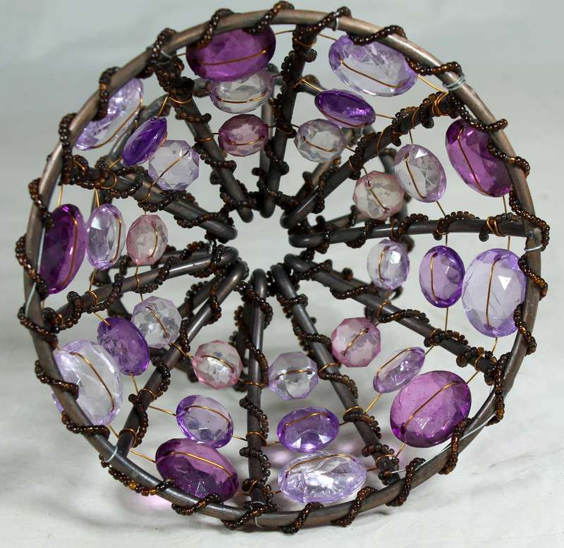 Bejeweled stand with vase