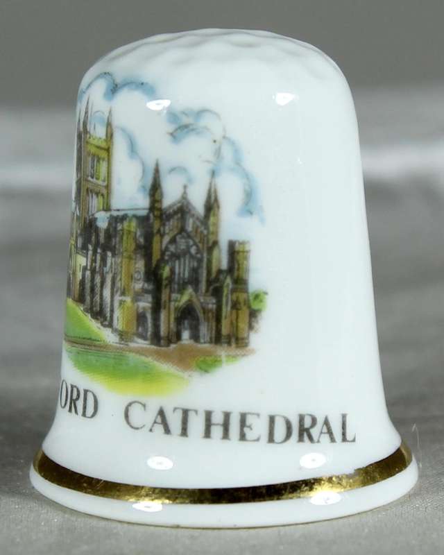 Bone China thimble - Hereford cathedral