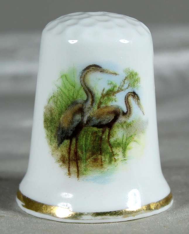 Bone China thimble - flamingo's