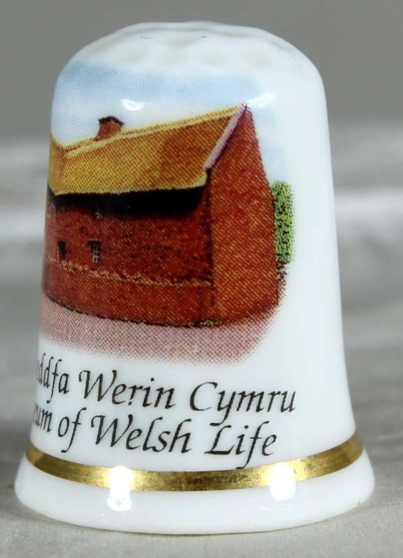 Bone China thimble - museum of Welsh life - Y DDRAIG