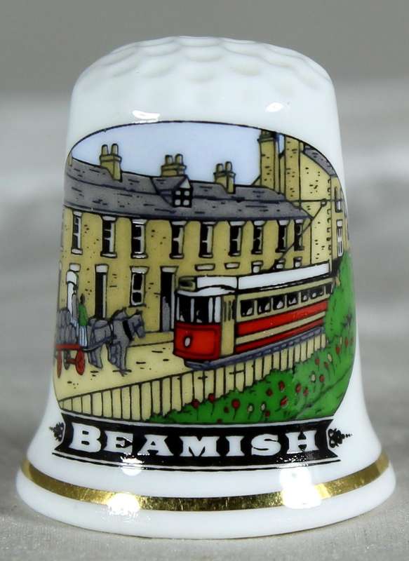 Bone China thimble - Beamish - sights of Britain