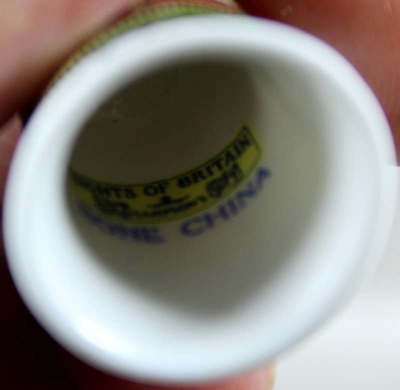 Bone China thimble - Beamish - sights of Britain