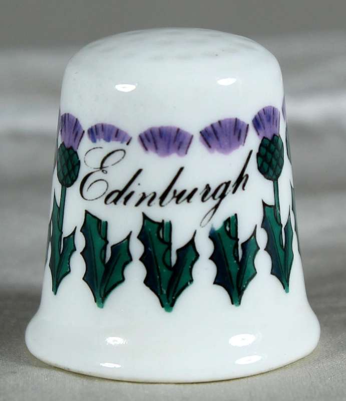 Bone China thimble - Edinburgh - St Andrews pottery