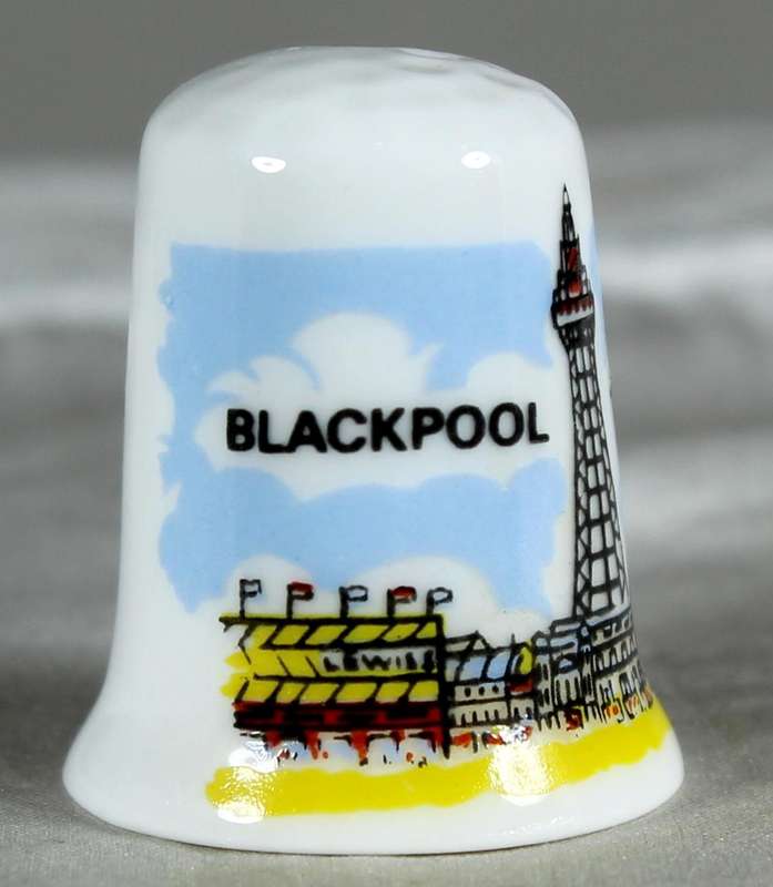 Bone China thimble - Blackpool tower - Stoke-on-Trent