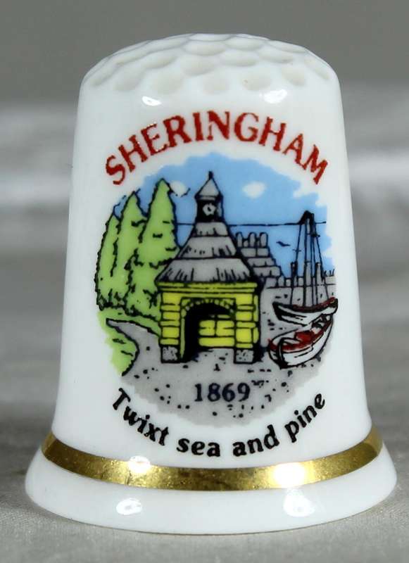 Bone China thimble - Sheringham - Twixt sea & pine - sights of Britain