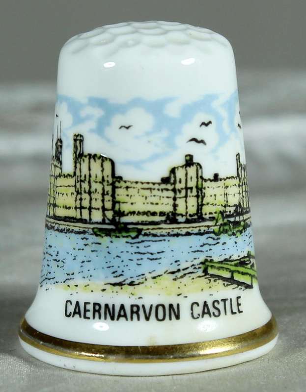 Bone China thimble - Caernarvon castle - Jones